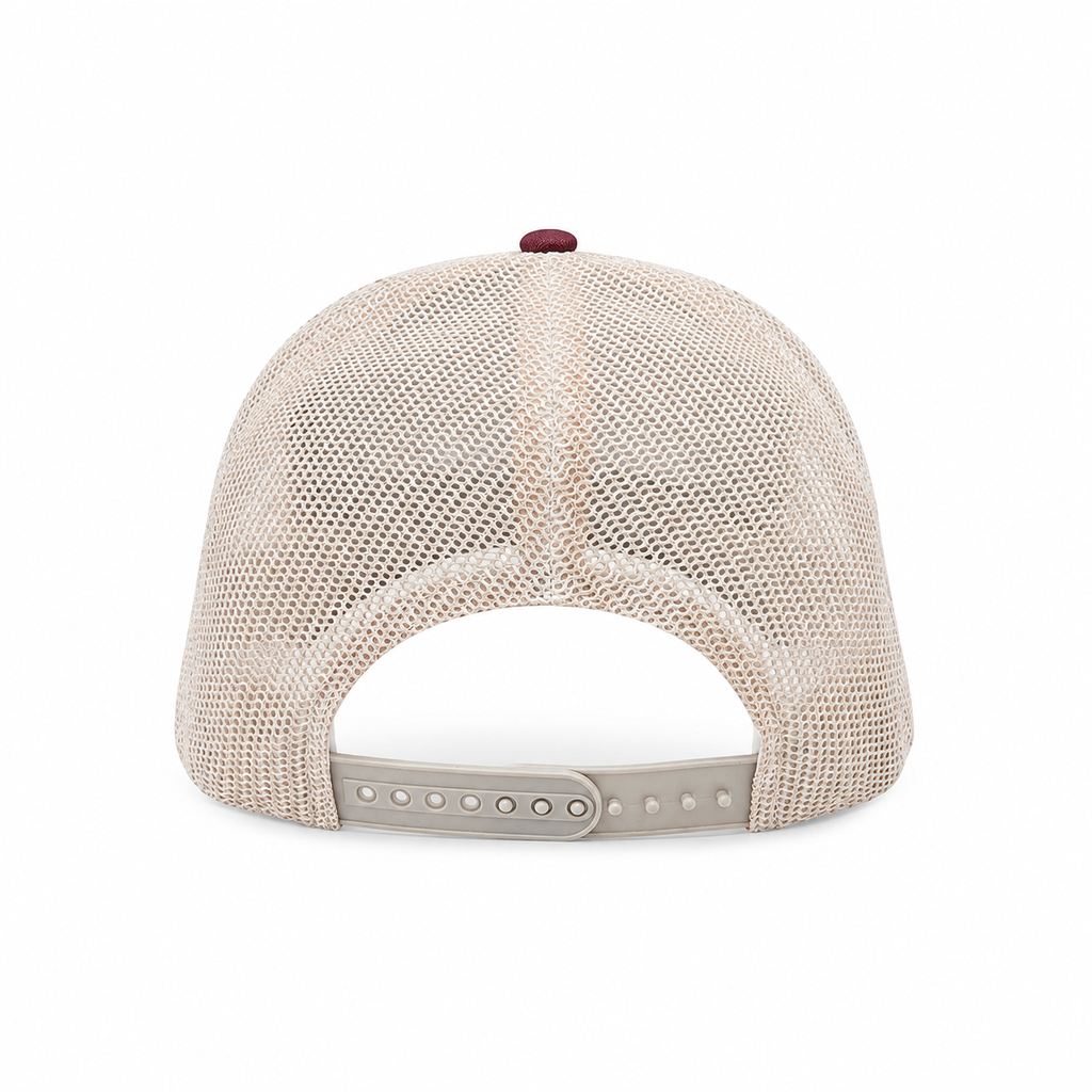 Burgundy/Beige cap
